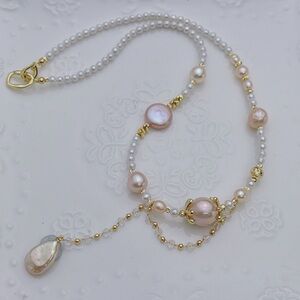 26X74 Handmade Freshwater Baroque Pearl Necklace